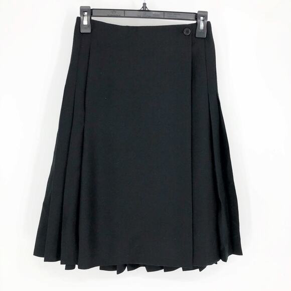 BURBERRY Women's Asymmetrical A-line Skirt Size 2 Black Knee Length Pleated NWT - Picture 5 of 13